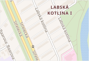 Labská kotlina v obci Hradec Králové - mapa ulice