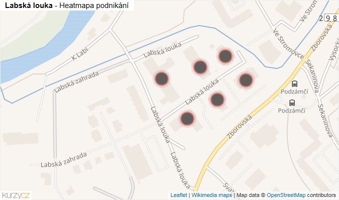 Mapa Labská louka - Firmy v ulici.