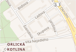 Ladova v obci Hradec Králové - mapa ulice