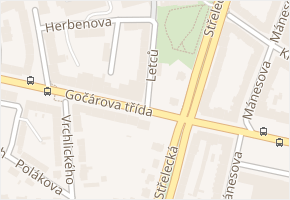 Letců v obci Hradec Králové - mapa ulice