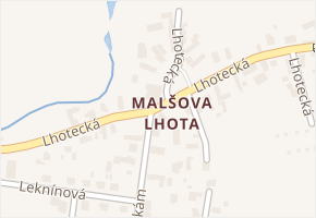 Malšova Lhota v obci Hradec Králové - mapa části obce