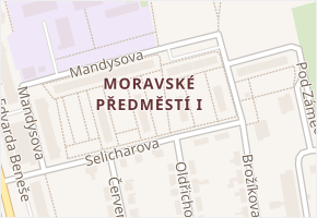 Mandysova v obci Hradec Králové - mapa ulice