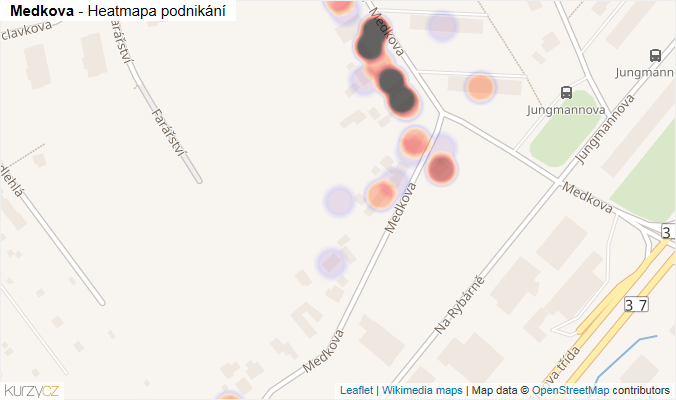 Mapa Medkova - Firmy v ulici.