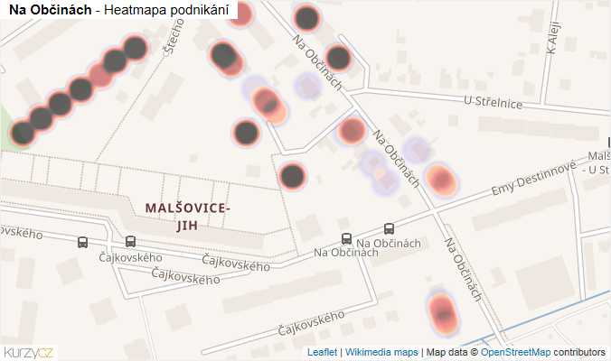 Mapa Na Občinách - Firmy v ulici.