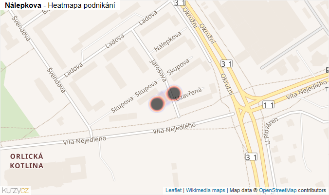 Mapa Nálepkova - Firmy v ulici.