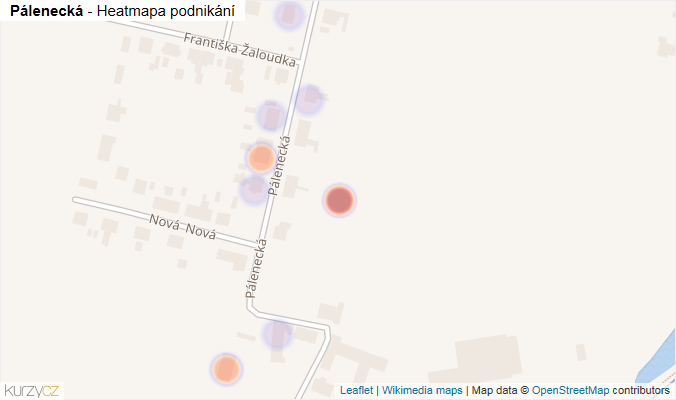 Mapa Pálenecká - Firmy v ulici.