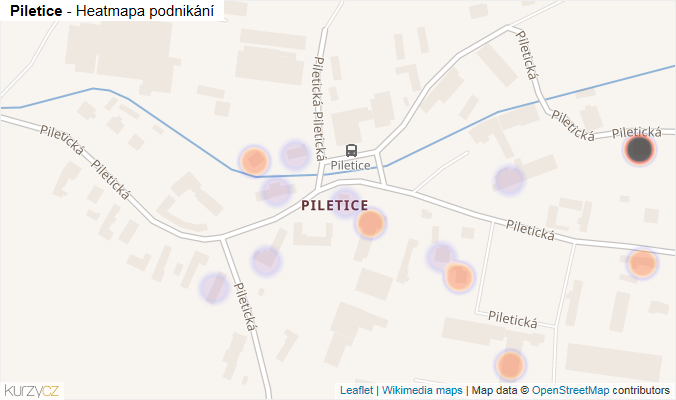 Mapa Piletice - Firmy v části obce.