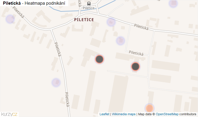 Mapa Piletická - Firmy v ulici.