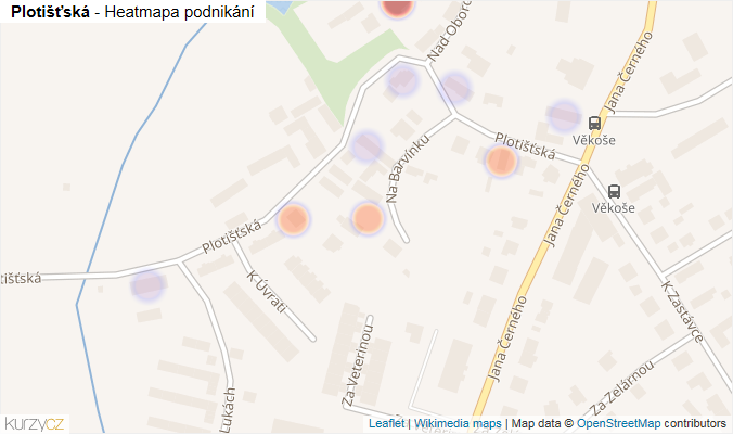 Mapa Plotišťská - Firmy v ulici.