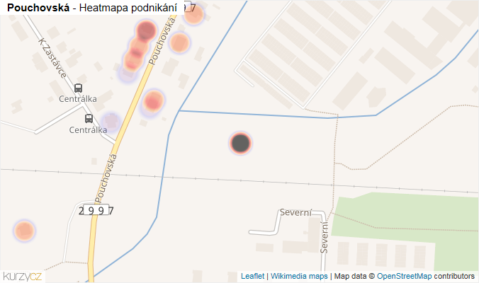 Mapa Pouchovská - Firmy v ulici.