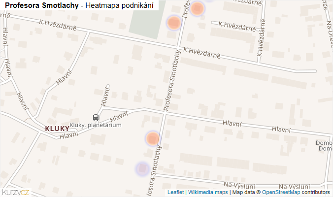 Mapa Profesora Smotlachy - Firmy v ulici.