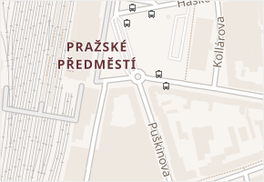 Puškinova v obci Hradec Králové - mapa ulice