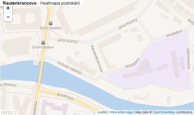 Mapa Rautenkrancova - Firmy v ulici.