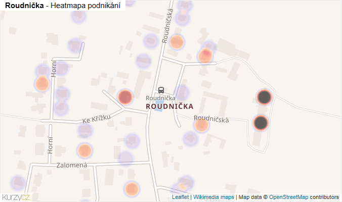 Mapa Roudnička - Firmy v části obce.