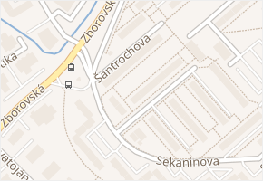 Šantrochova v obci Hradec Králové - mapa ulice
