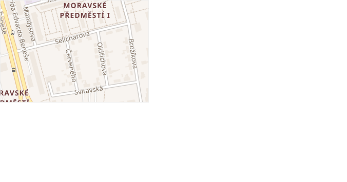 Selicharova v obci Hradec Králové - mapa ulice