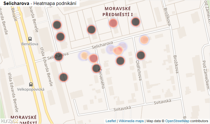 Mapa Selicharova - Firmy v ulici.