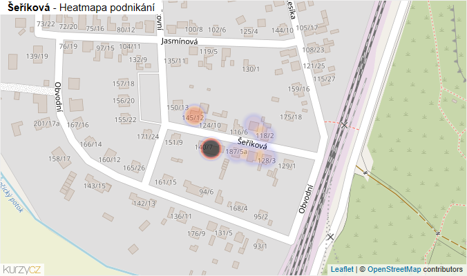 Mapa Šeříková - Firmy v ulici.