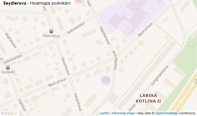 Mapa Seydlerova - Firmy v ulici.