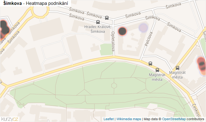 Mapa Šimkova - Firmy v ulici.