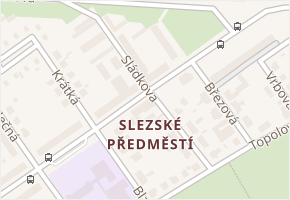 Slezské Předměstí v obci Hradec Králové - mapa části obce
