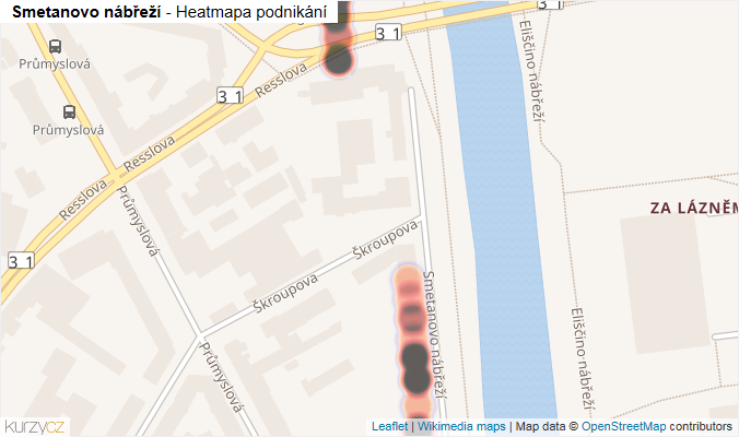 Mapa Smetanovo nábřeží - Firmy v ulici.
