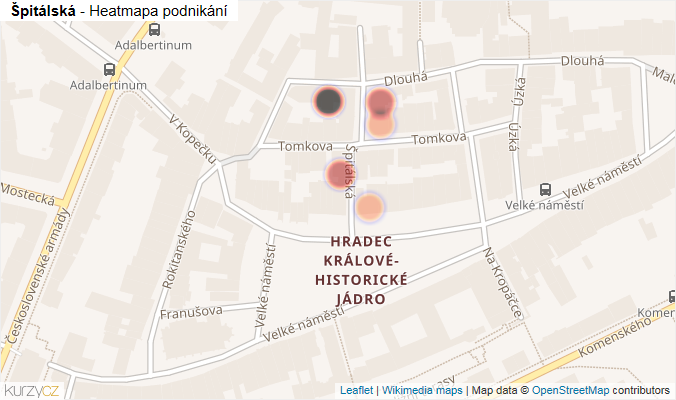 Mapa Špitálská - Firmy v ulici.