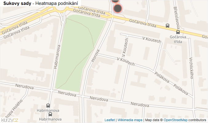 Mapa Sukovy sady - Firmy v ulici.