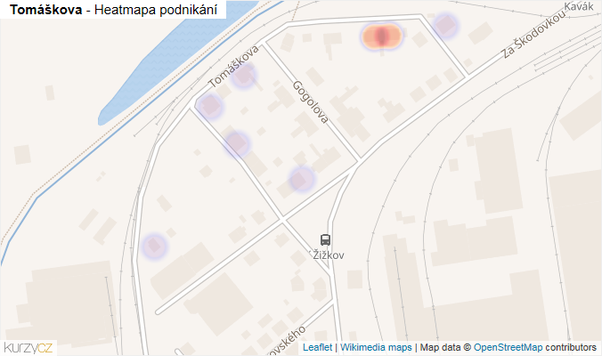 Mapa Tomáškova - Firmy v ulici.