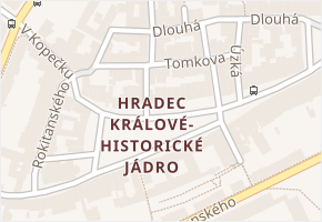 Tomkova v obci Hradec Králové - mapa ulice