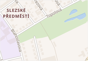 Topolová v obci Hradec Králové - mapa ulice