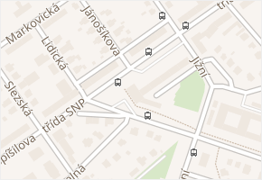 třída SNP v obci Hradec Králové - mapa ulice