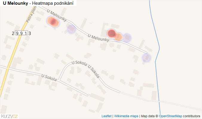 Mapa U Melounky - Firmy v ulici.