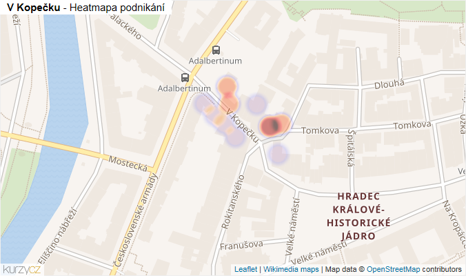 Mapa V Kopečku - Firmy v ulici.