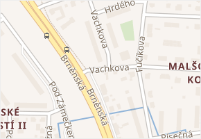 Vachkova v obci Hradec Králové - mapa ulice