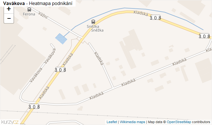 Mapa Vavákova - Firmy v ulici.