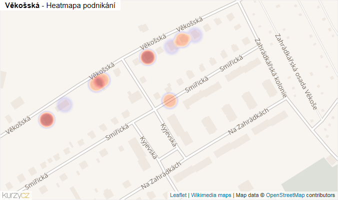 Mapa Věkošská - Firmy v ulici.