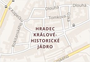 Velké náměstí v obci Hradec Králové - mapa ulice