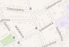 Veverkova v obci Hradec Králové - mapa ulice