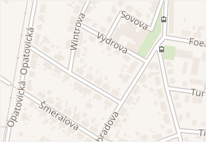Vydrova v obci Hradec Králové - mapa ulice