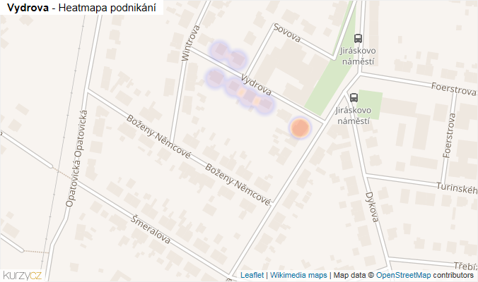 Mapa Vydrova - Firmy v ulici.