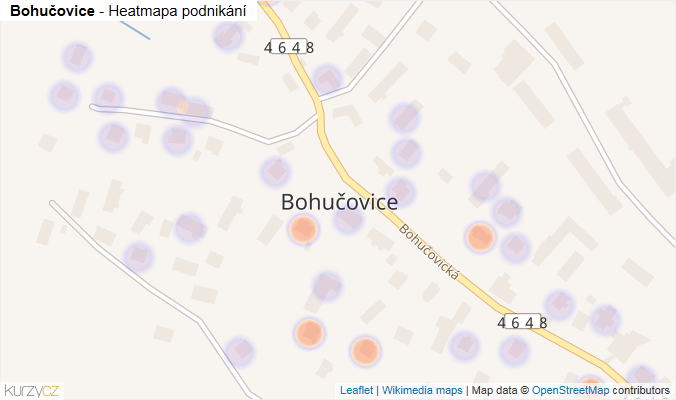 Mapa Bohučovice - Firmy v části obce.
