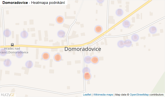 Mapa Domoradovice - Firmy v části obce.
