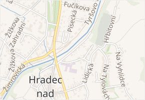 Husova v obci Hradec nad Moravicí - mapa ulice
