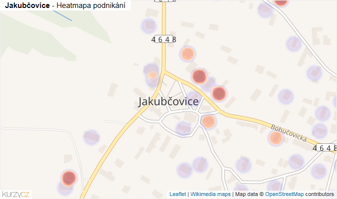 Mapa Jakubčovice - Firmy v části obce.