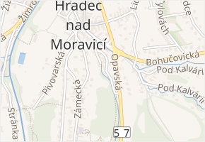 K. H. Borovského v obci Hradec nad Moravicí - mapa ulice