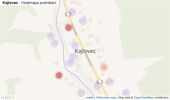 Mapa Kajlovec - Firmy v části obce.