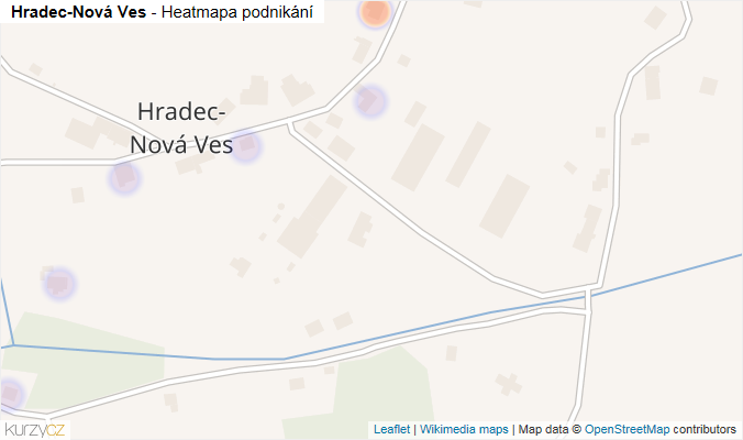 Mapa Hradec-Nová Ves - Firmy v části obce.
