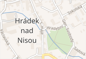 1. máje v obci Hrádek nad Nisou - mapa ulice