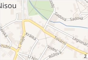 Dolní náměstí v obci Hrádek nad Nisou - mapa ulice